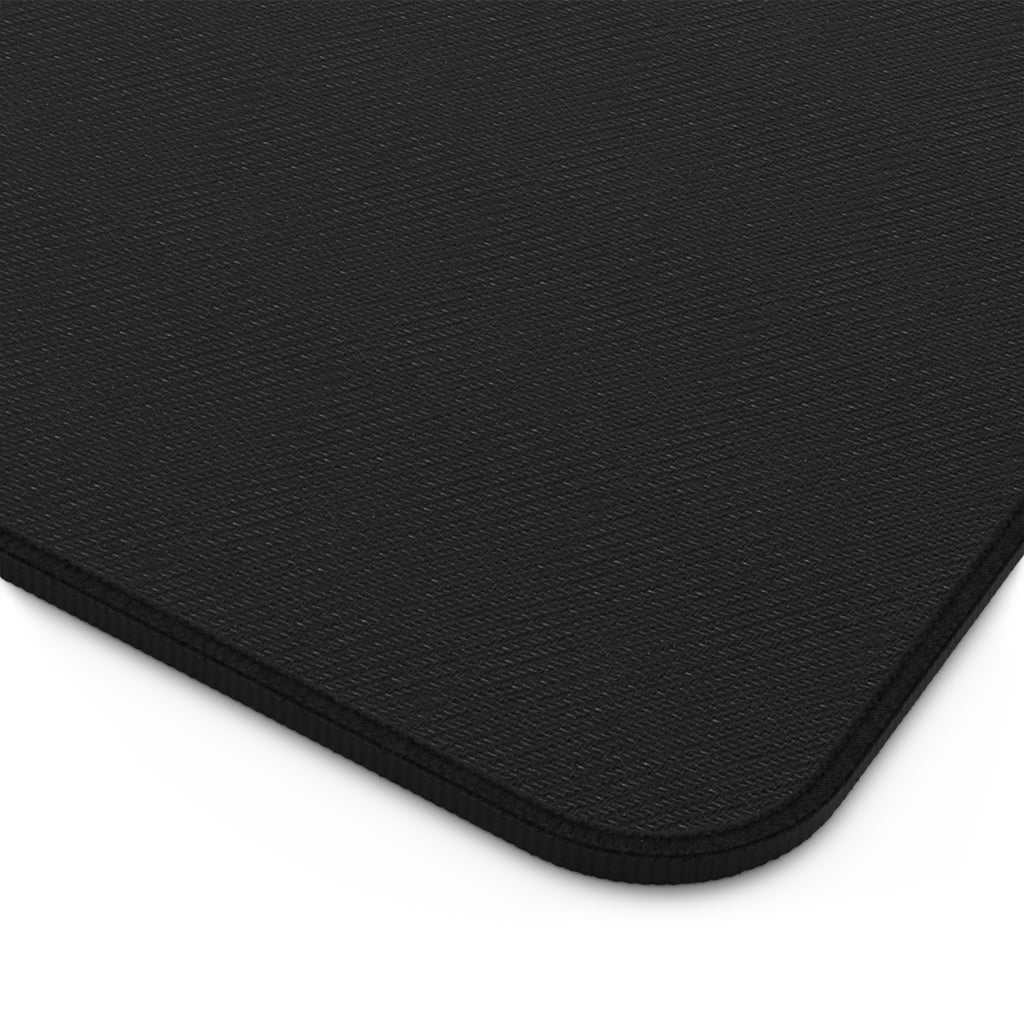 Rejoice Always Black Desk Mat — Inspirational Gold Script Mouse Pad