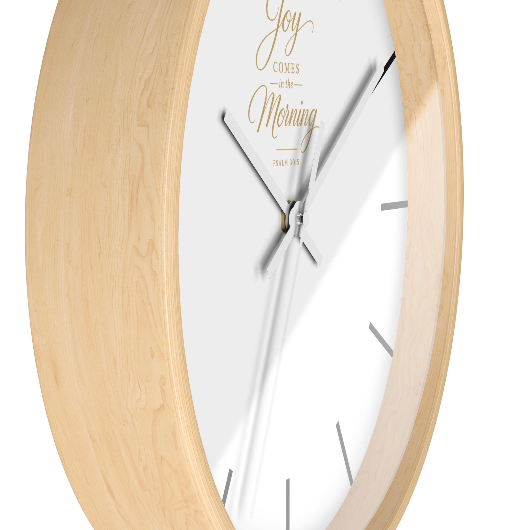 Wall Clock — "Joy Comes in the Morning" Minimalist Inspirational Clock