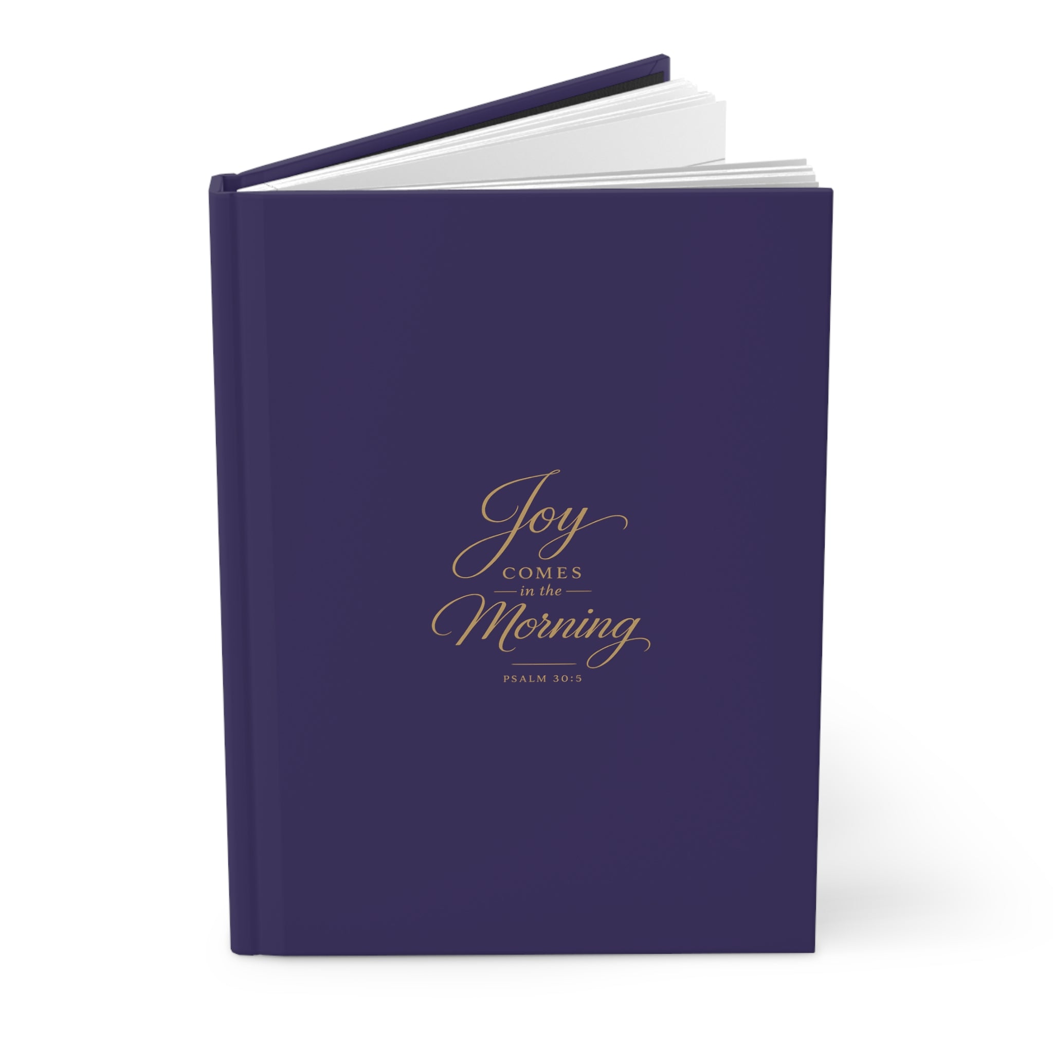 Hardcover Journal — "Joy Comes in the Morning" Gold Script Inspirational Notebook