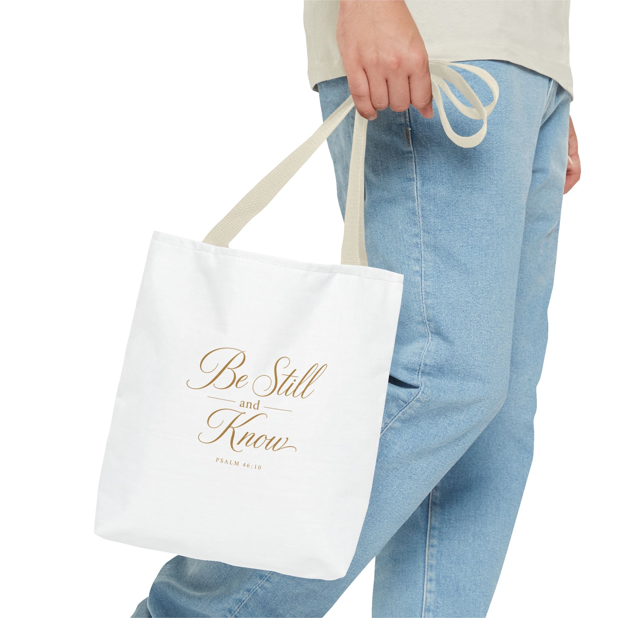 Tote — "Be Still and Know" Inspirational Scripture Tote Bag