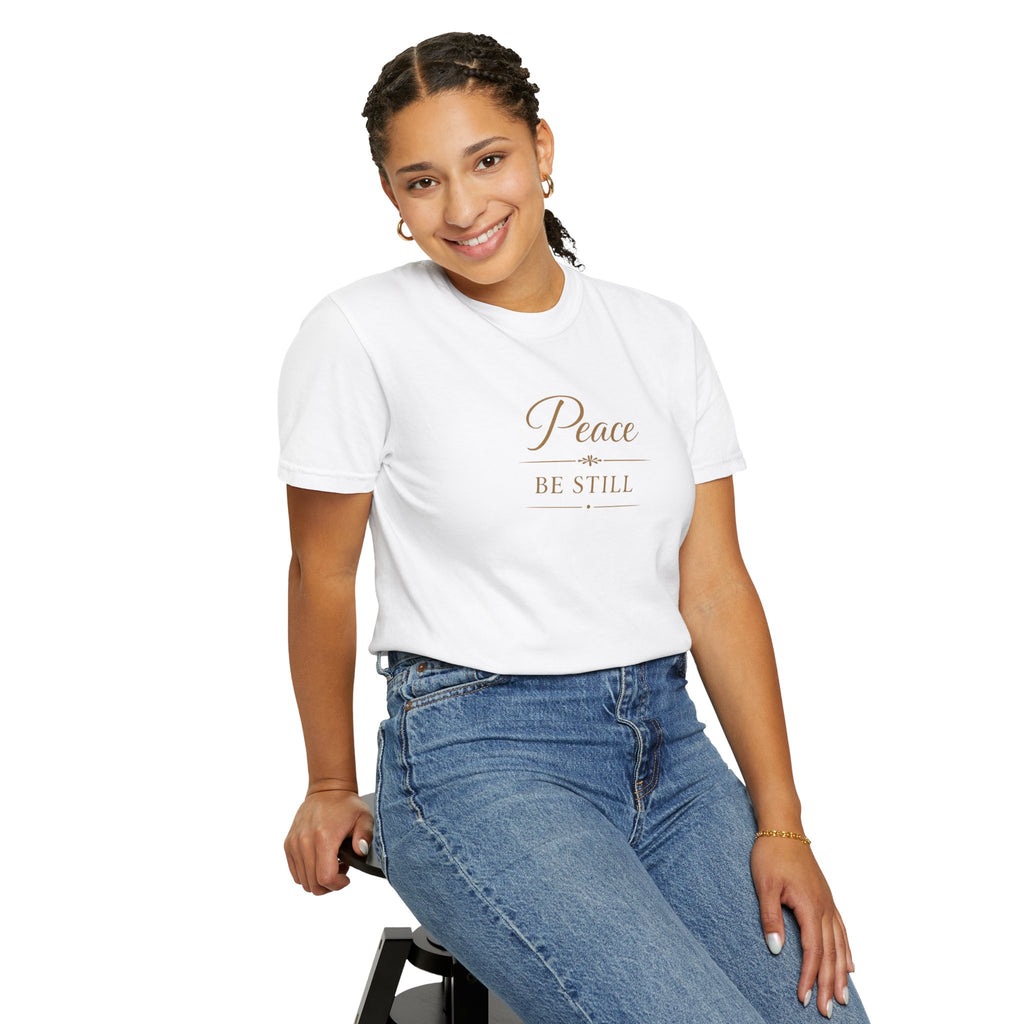 Peace Be Still T-Shirt – Inspirational Minimal Faith Tee