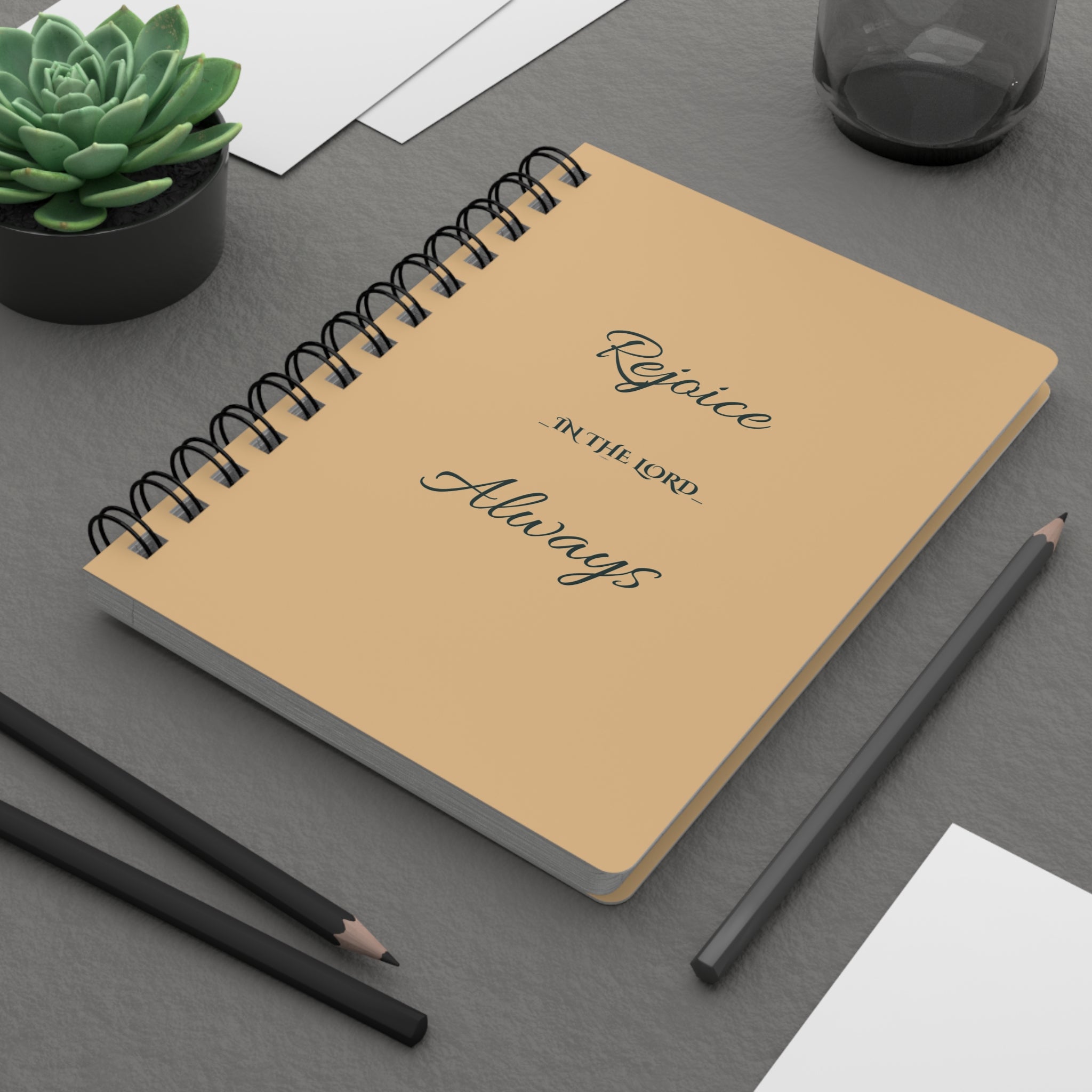 Rejoice in the Lord Always Spiral Journal — Philippians 4:4 Inspirational Notebook