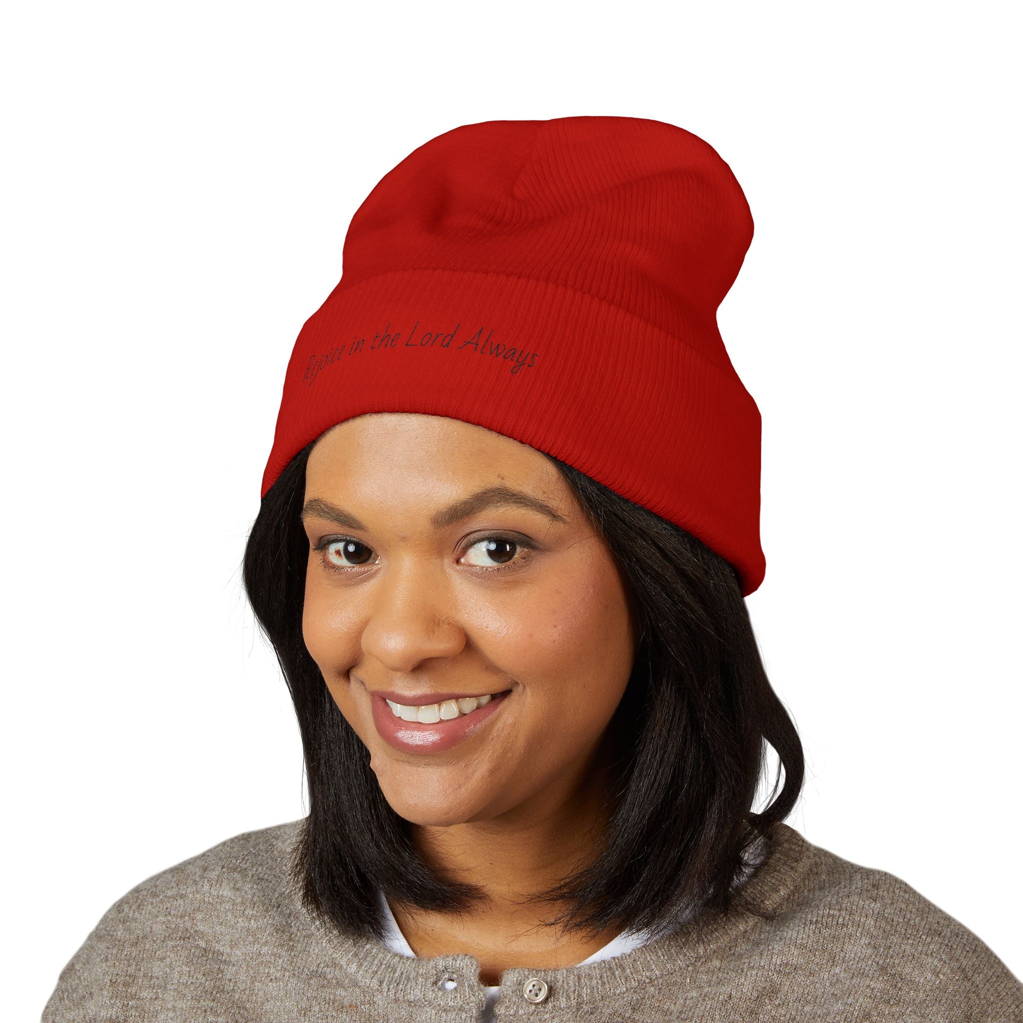 Rejoice in the Lord Always - Classic Cuffed Beanie (Embroidery)