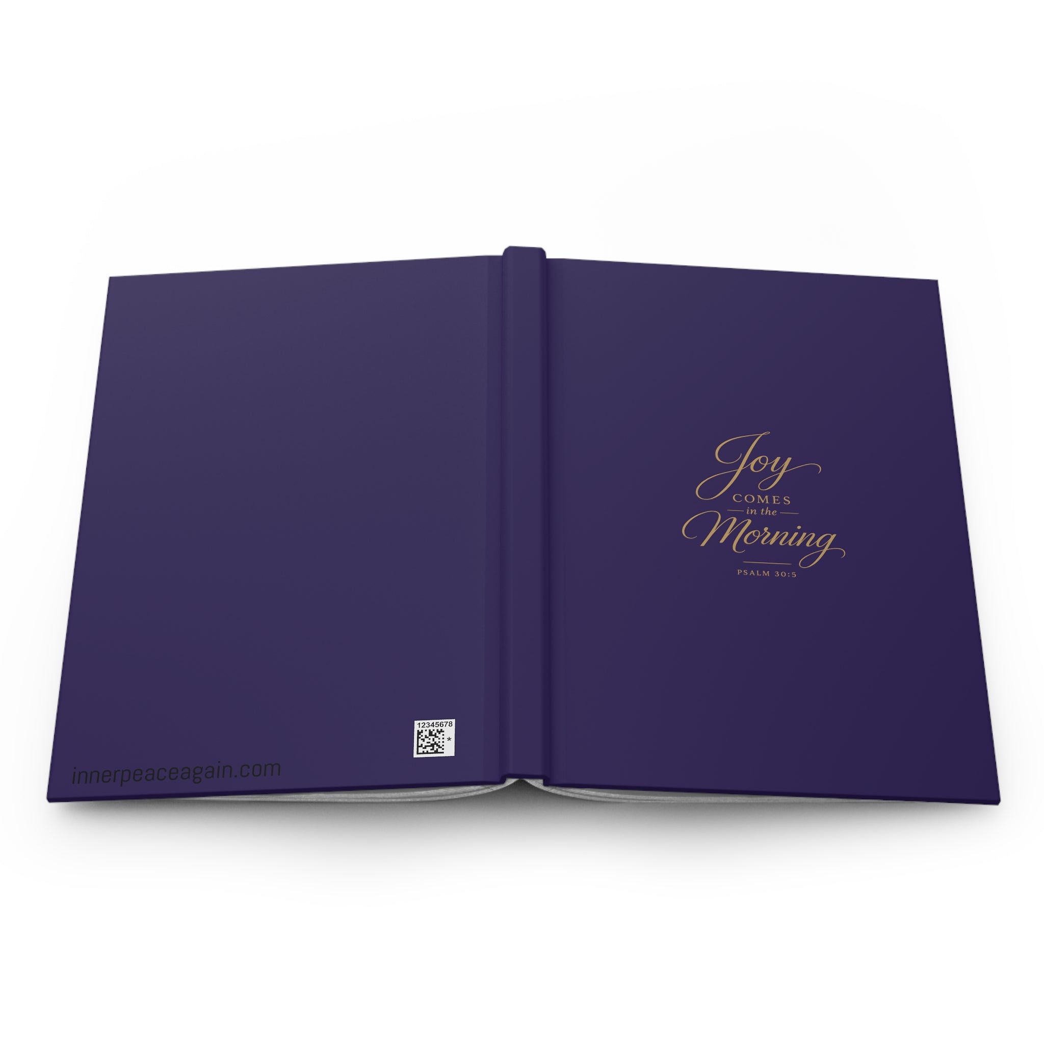 Hardcover Journal — "Joy Comes in the Morning" Gold Script Inspirational Notebook