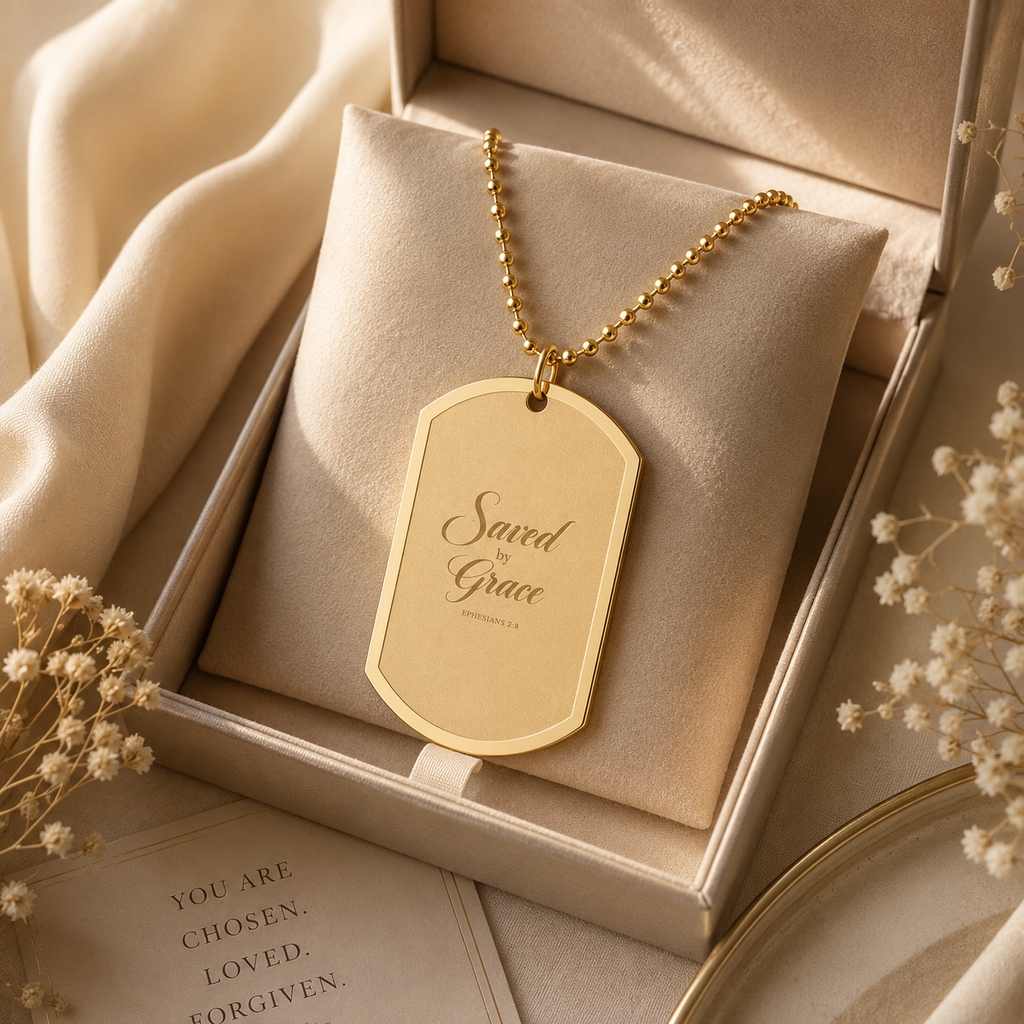 Faith Themed Dog Tag with Chain