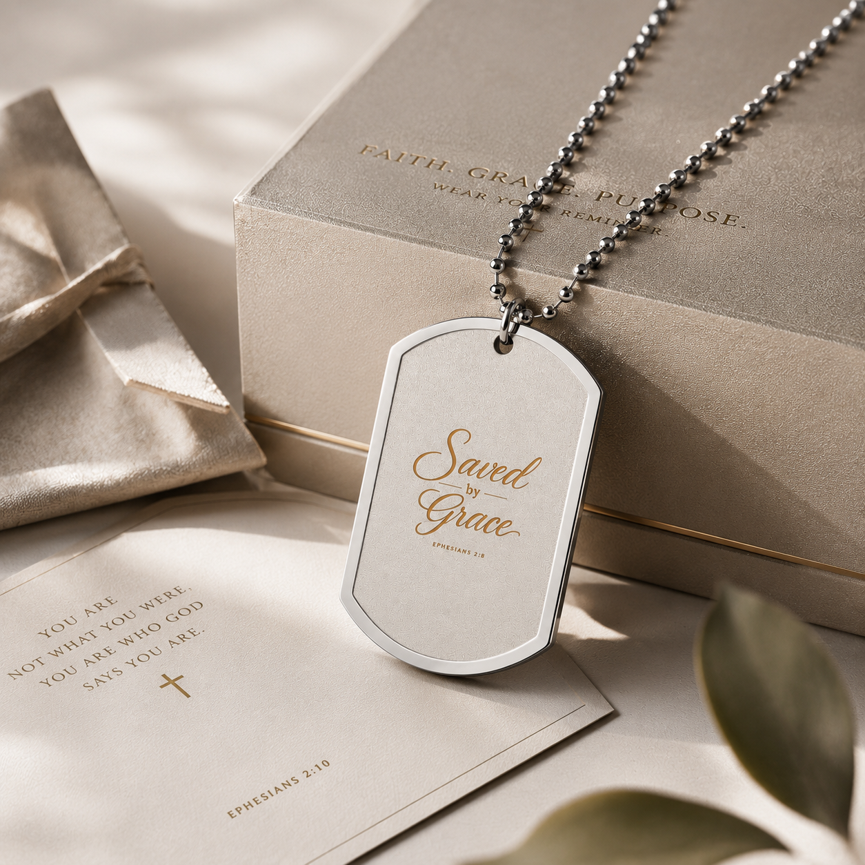 Faith Themed Dog Tag with Chain