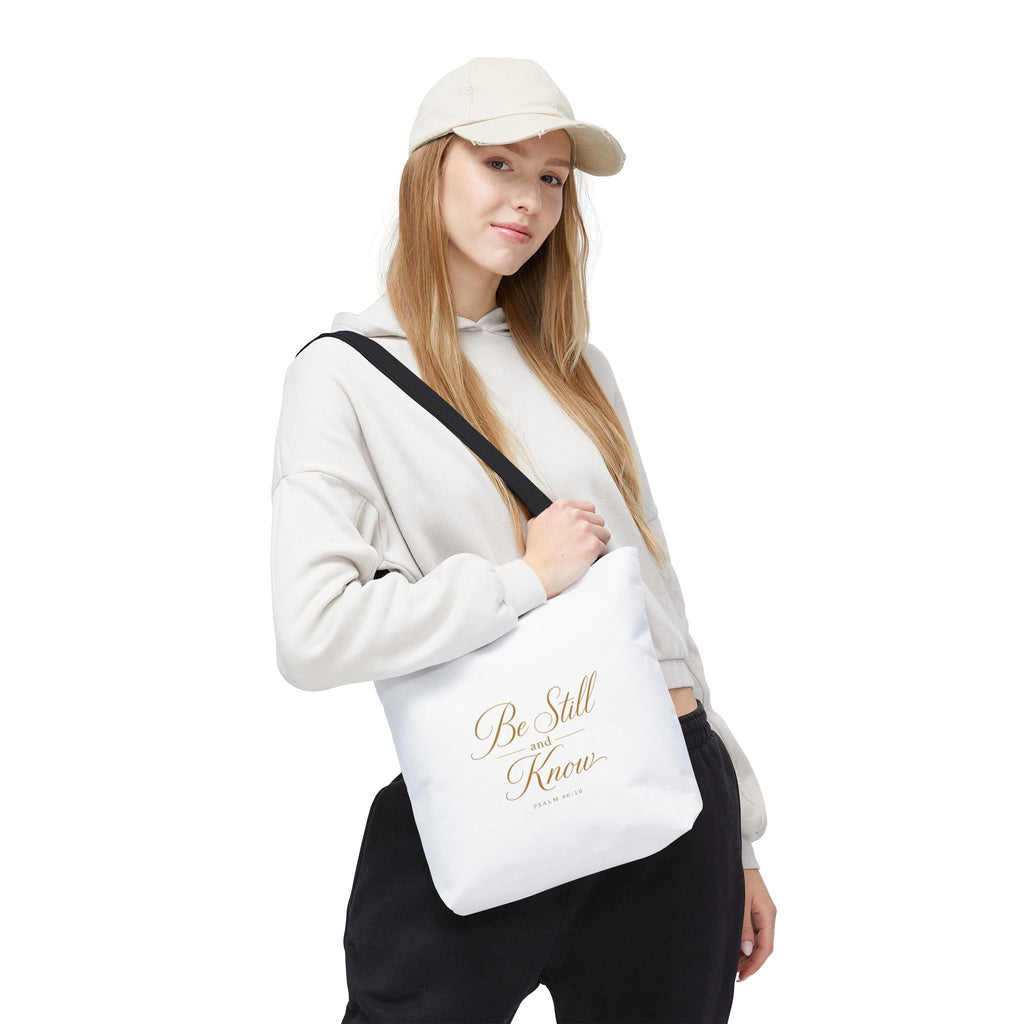 Tote — "Be Still and Know" Inspirational Scripture Tote Bag