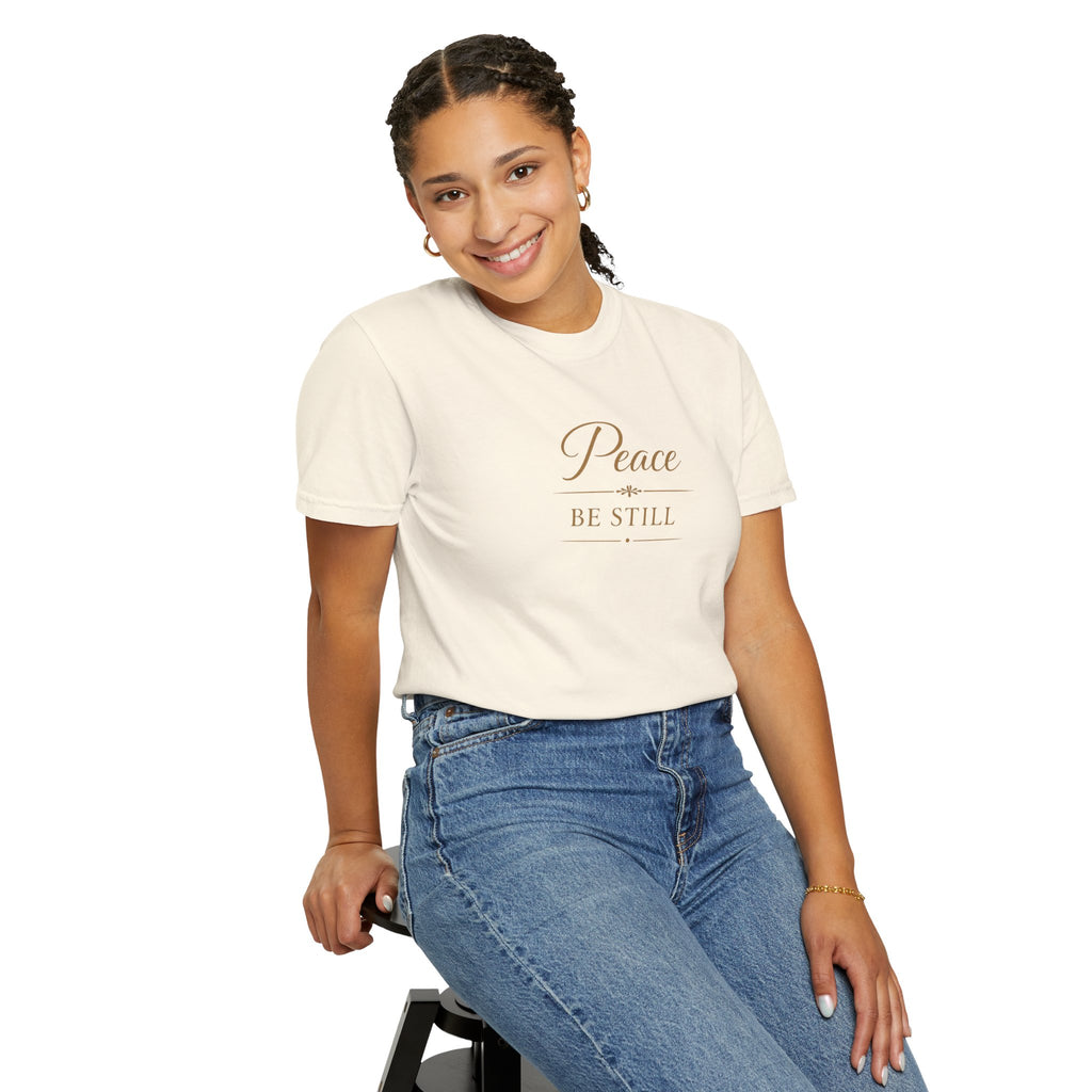 Peace Be Still T-Shirt – Inspirational Minimal Faith Tee