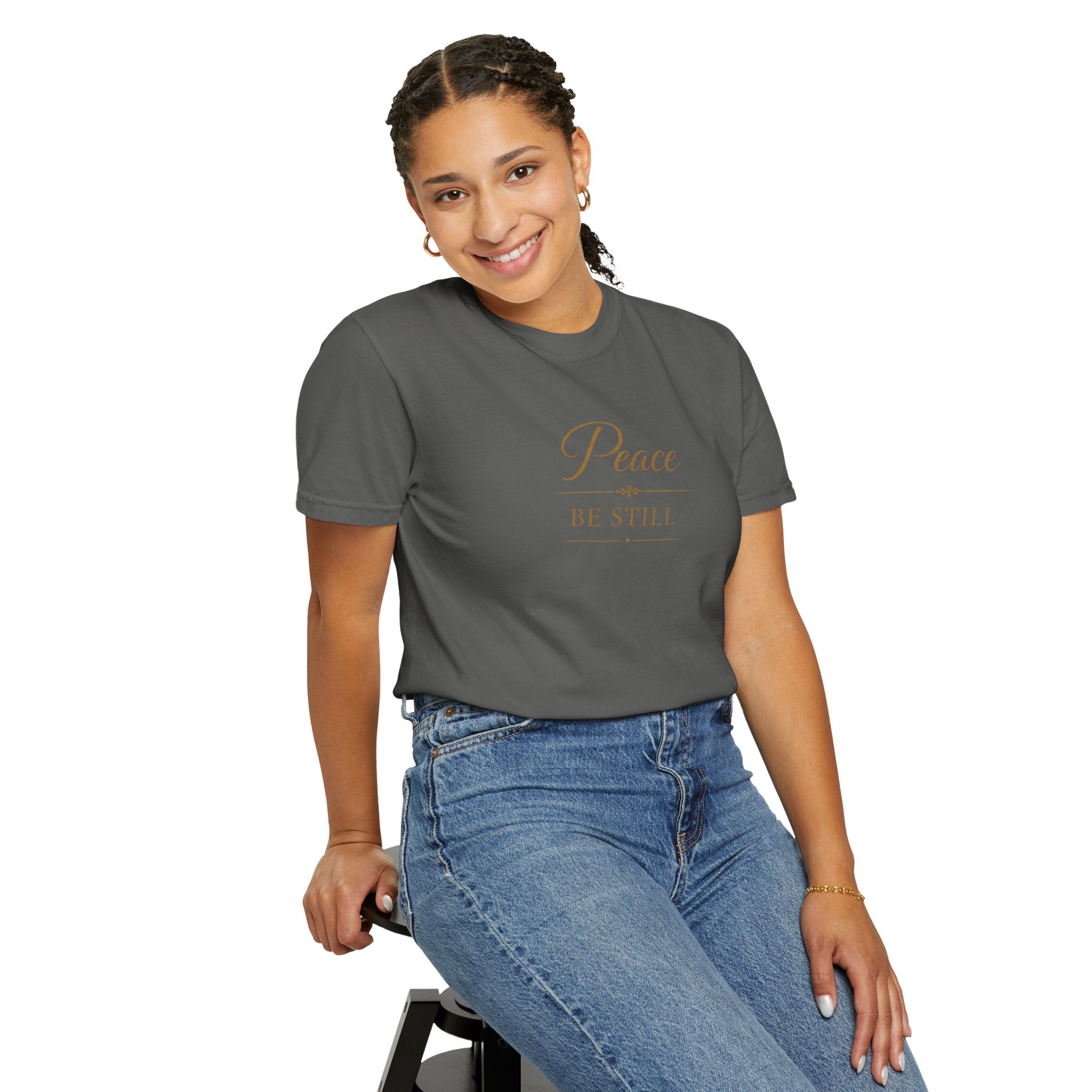 Peace Be Still T-Shirt – Inspirational Minimal Faith Tee