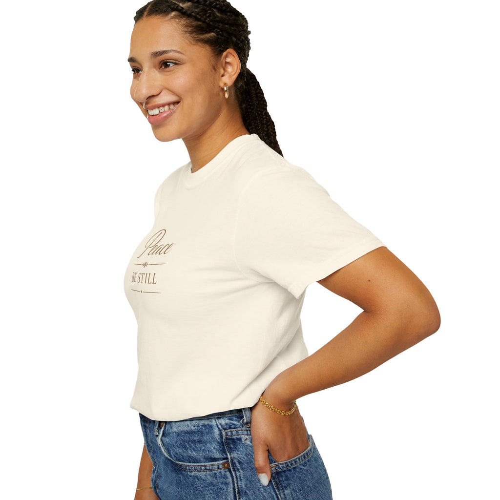 Peace Be Still T-Shirt – Inspirational Minimal Faith Tee
