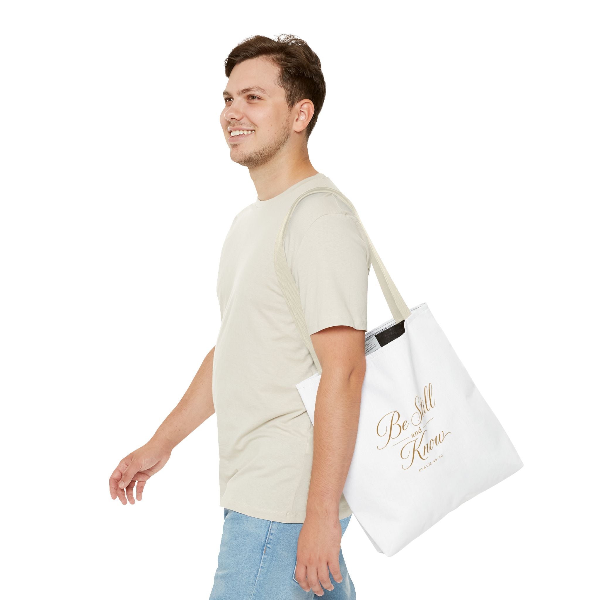Tote — "Be Still and Know" Inspirational Scripture Tote Bag