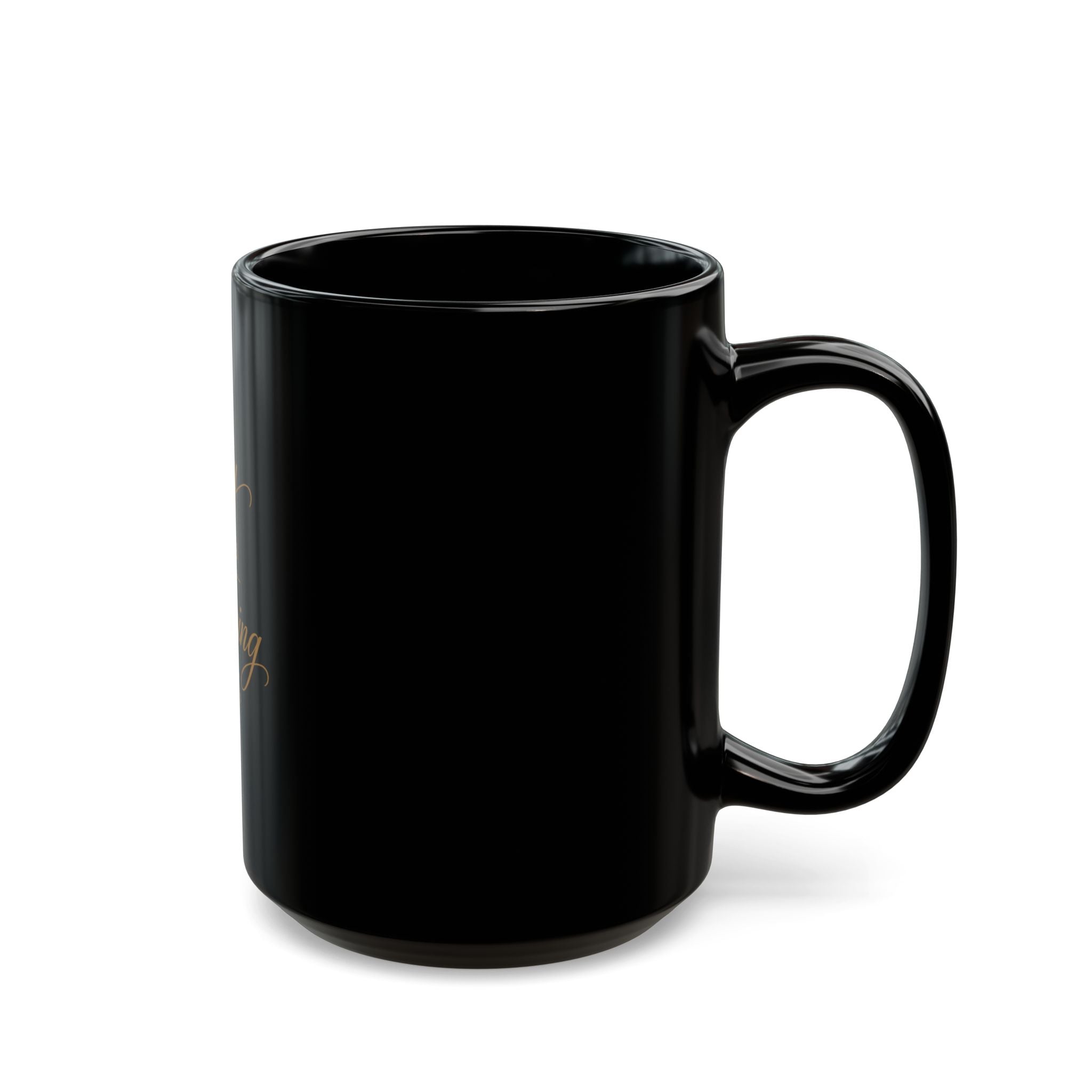 Joy Comes in the Morning Black Coffee Mug — Psalm 30:5 Inspirational Ceramic